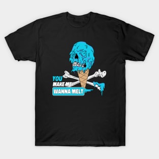 Make Me Melt Dripping Ice Cream Skull T-Shirt